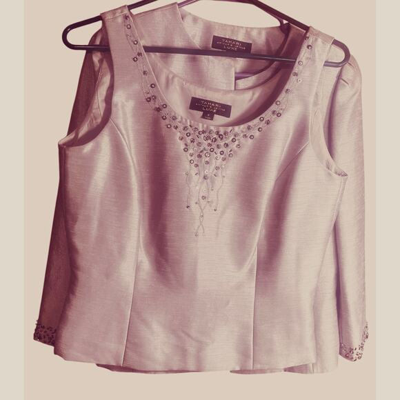 Tahari Arthur S. Levine Luxe Lavender 3 Piece Suit with Sequins Size 8 - Picture 3 of 6